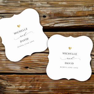 Modern Elegant skript - minimalt Guld-bröllopsstöd Underlägg Papper
