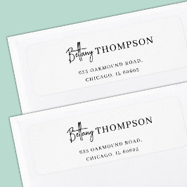 Modern Elegant-skript och typografi-monogram Returadress Etikett
