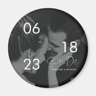 Modern Elegant Skript par foto Spara datum Magnet