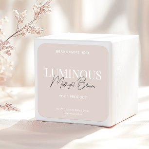 Modern Elegant Skript Produktetikett Beige Fyrkantigt Klistermärke