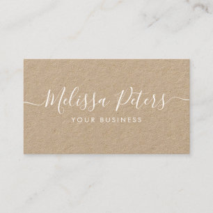 Modern Elegant-skript Rustic Kraft Visitkort
