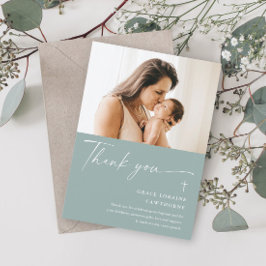 Modern Elegant-skriptfoto-baptism Tack Kort