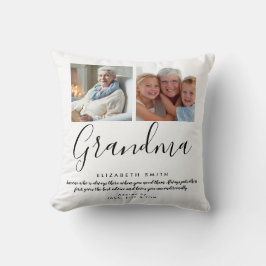 Modern Elegant skriptfoto för Grandma Quote Kudde