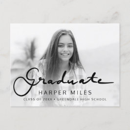 Modern elegant-skriptövertoning studenten-fotopo vykort