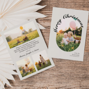 Modern Elegant Skripttypsbild Oval Photo Julkort