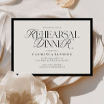 Modern Elegant Skripttypsrepetitionsmiddag Inbjudningar<br><div class="desc">Modern Elegant Script Type Rehearsal Dinner Inbjudan innehåller ett fet helfärgat gräns,  omgivande modern text som innehåller calligraphy-skript.</div>