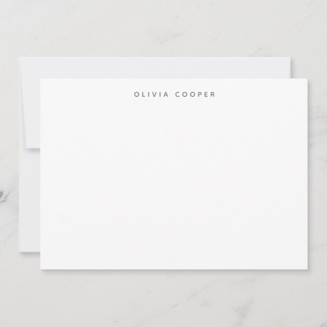 Modern Elegant Smokey Grått Personal Stationery Anteckningskort (Framsida)