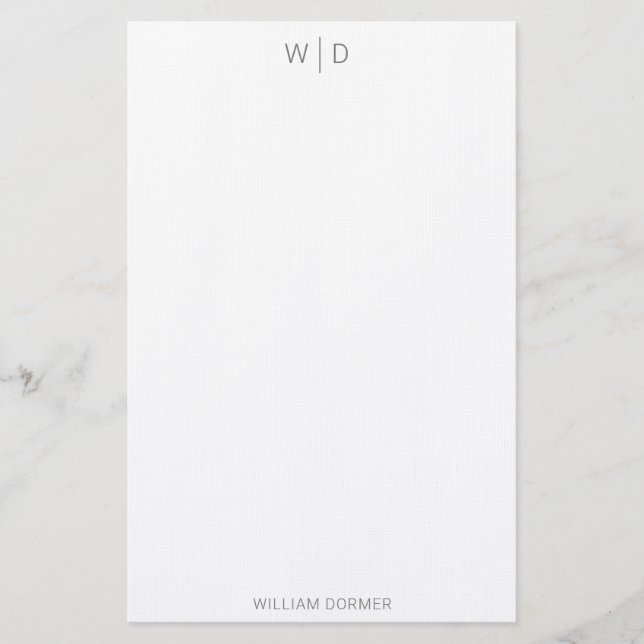 Modern Elegant Smokey Grått Personal Stationery  Brevpapper (Framsida)