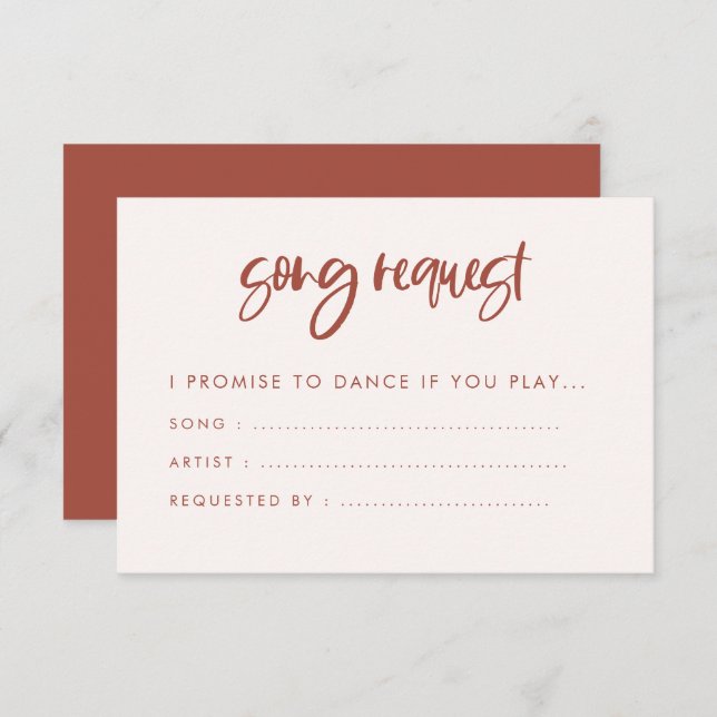 Modern elegant snö rosa bröllop Sång Tilläggskort (Fram/baksida)