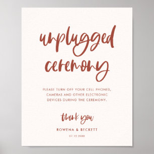 Modern elegant snö rosa Opluggad ceremoni Poster