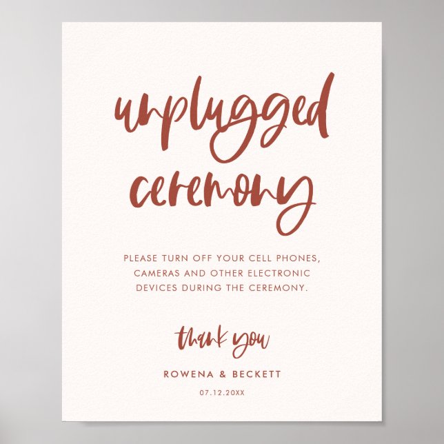 Modern elegant snö rosa Opluggad ceremoni Poster (Framsidan)