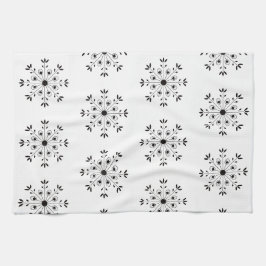 Modern Elegant Snöflinga Jul Enkel Kökshandduk