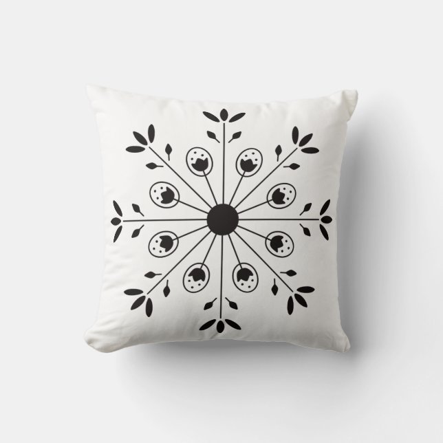 Modern Elegant Snöflinga Jul Enkel Kudde (Framsida)
