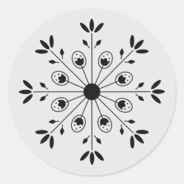 Modern Elegant Snöflinga Jul Runt Klistermärke