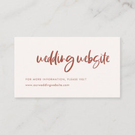 Modern elegant snörosa bröllopswebbplats tilläggskort
