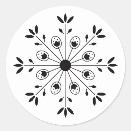 Modern Elegant Snowflake Christmas Runt Klistermärke