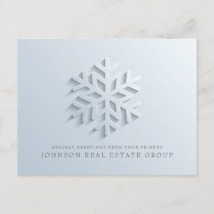 Modern Elegant Snowflake   Dagshälsningar Helg Vykort