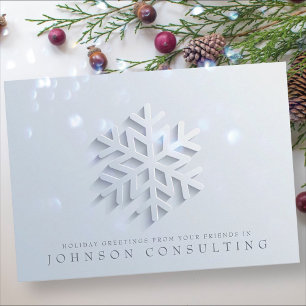 Modern Elegant Snowflake   Dagshälsningar Julkort