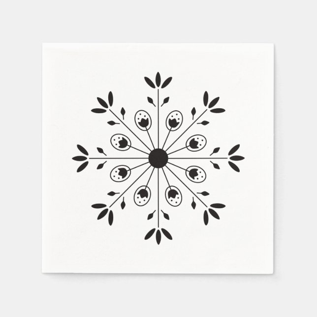 Modern Elegant Snowflake-jul Pappersservett (Framsidan)