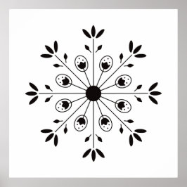 Modern Elegant Snowflake-jul Poster