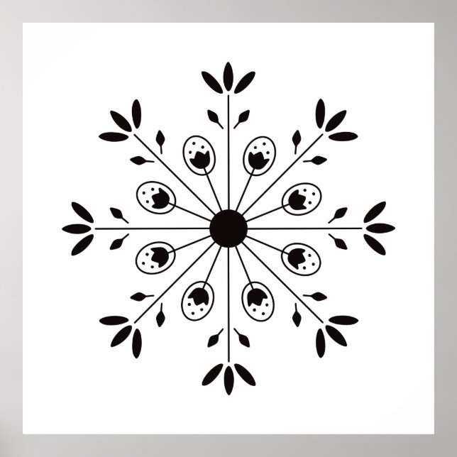 Modern Elegant Snowflake-jul Poster (Framsidan)