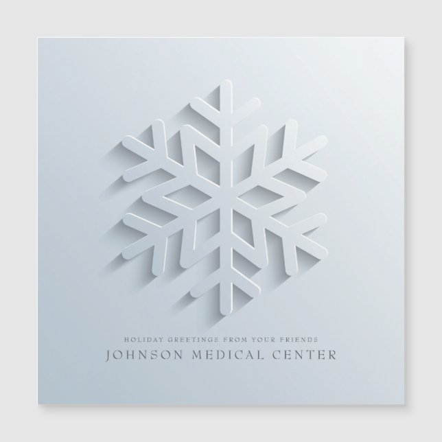 Modern Elegant Snowflake Medial Holiday Greetings (Framsida)