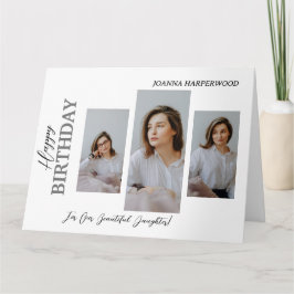 Modern Elegant Snyggt 4 Foto på födelsedagen Kort