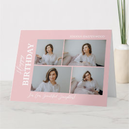 Modern Elegant Snyggt 4 Foto på födelsedagen Kort