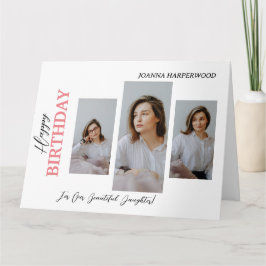 Modern Elegant Snyggt 4 Foto på födelsedagen Kort