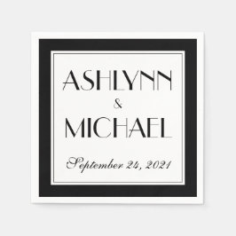 Modern Elegant Snyggt Bröllop Pappersservett