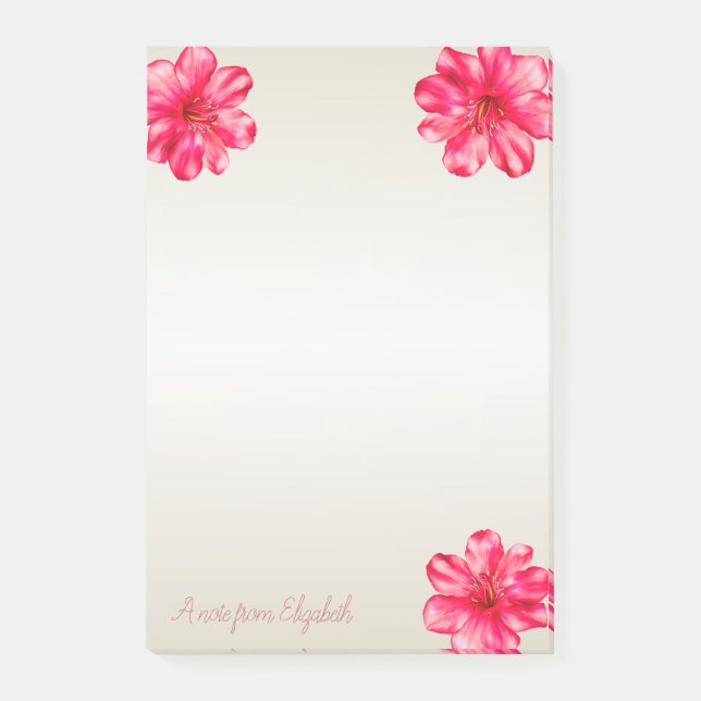Modern Elegant Snyggt,Hibiskus-Personlig Post-it Block (Framsida)