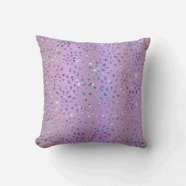 Modern Elegant Snyggt Luxury Lila Glitter Girly Kudde (Framsida)