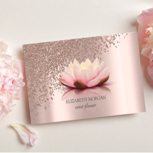 Modern Elegant Snyggt Ro Guld Diamonds Lotus Visitkort