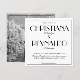 Modern Elegant Snyggt Roaring 20-tal Bröllop Photo Inbjudningar