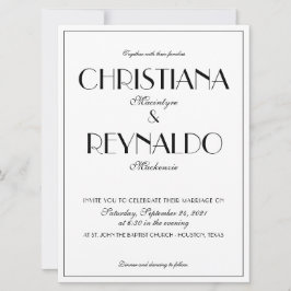 Modern Elegant Snyggt Roaring 20-tal Bröllop Photo Inbjudningar