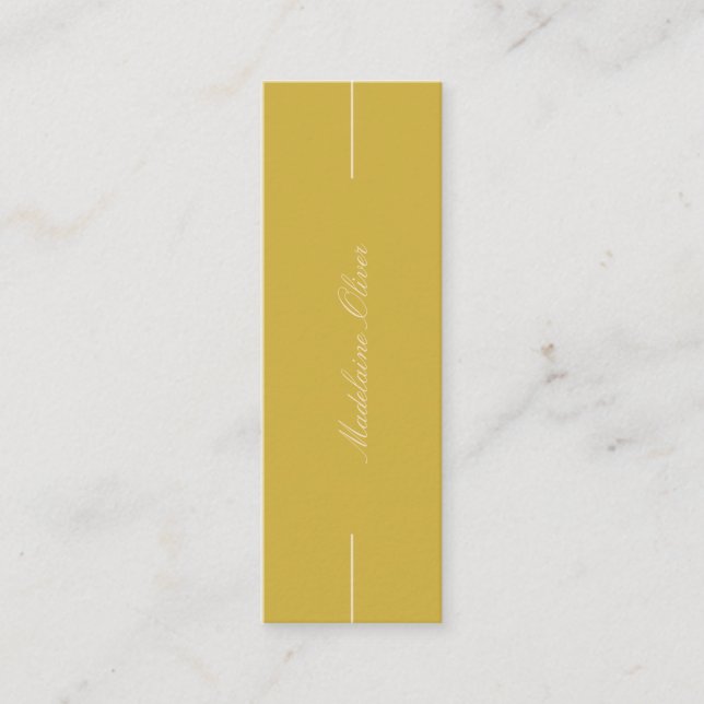 Modern Elegant Solicitor Professionell Mustard Mini Visitkort (Framsida)