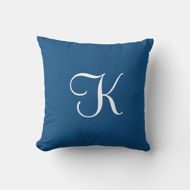 Modern Elegant Solid Classid Blue Anpassningsbar M Kudde (Framsida)