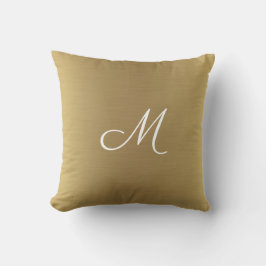 Modern Elegant Solid Guld Anpassade Monogram Kudde
