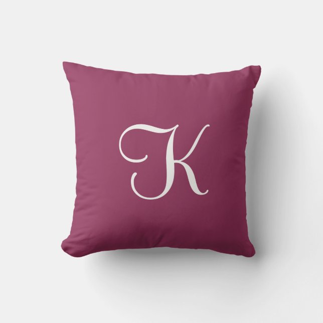 Modern Elegant Solid Mauve Plum Anpassningsbar Mon Kudde (Framsida)