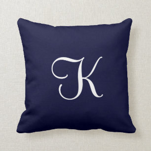 Modern Elegant Solid Mörk Navy Anpassningsbar Mon Kudde