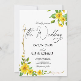 Modern Elegant Solros Blommigt Inbjudningar