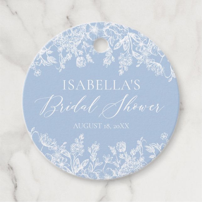 Modern Elegant Something Blue Bröllopsfest  Gåvor Etiketter (Framsida)