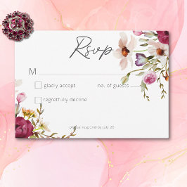 Modern Elegant Sommar Blommigt Vita Bröllop OSA Kort