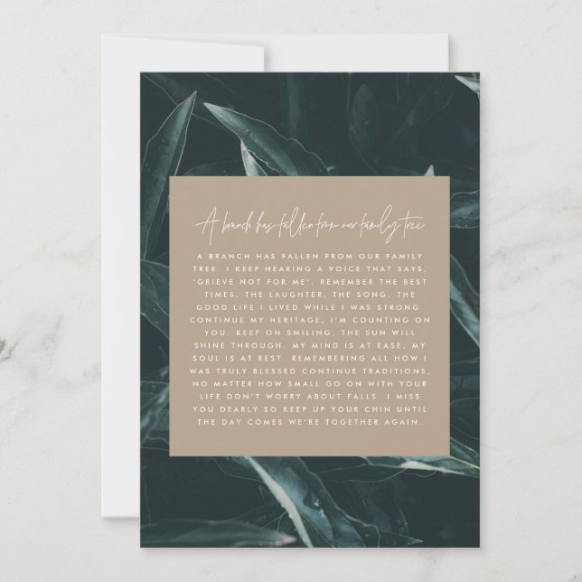 Modern elegant-sorg, dikt för att minnas (Framsida)