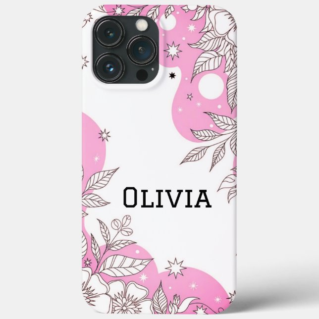 Modern elegant söt flickaktig enkel blommig Case-M (Baksida)