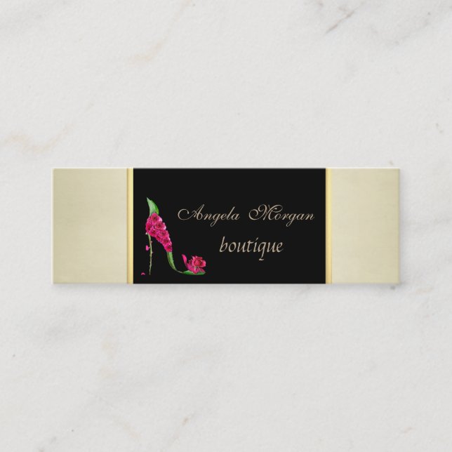 Modern Elegant Stilfull Blommig - Höga Klackar Mini Visitkort (Framsida)