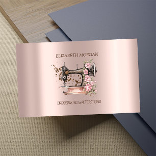 Modern Elegant Stilfull Diamant Symaskin Visitkort