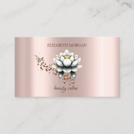 Modern Elegant Stilfull Diamanter Vit Lotus Visitkort