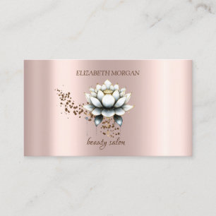 Modern Elegant Stilfull Diamanter Vit Lotus  Visitkort