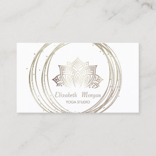 Modern Elegant Stilfull Guld Cirklar Lotus Vit Visitkort